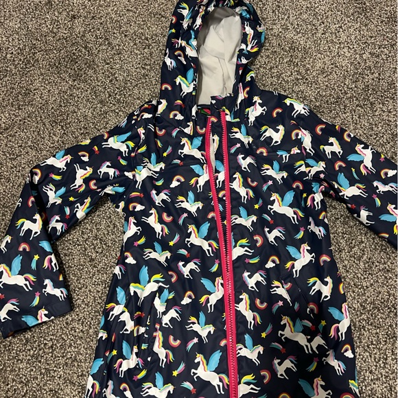 [Sold] Purple raincoat. Matching pink splash pants. Size 7-8 - Picture 2 of 5
